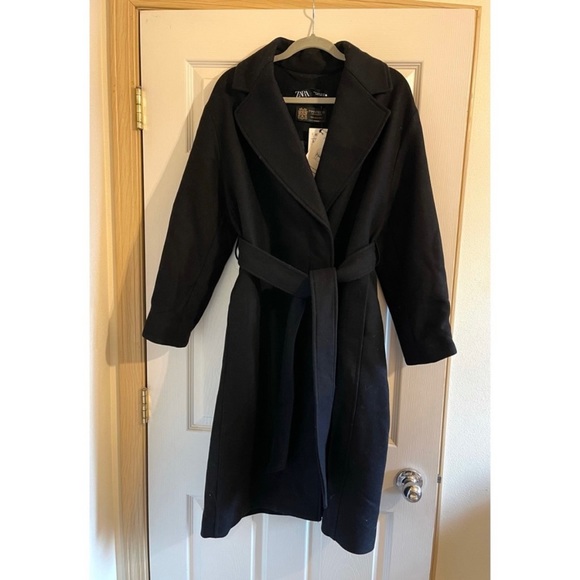 (SOLD) Zara MANTECO Premium Wool Oversized Belted Pea Coat - Picture 8 of 9